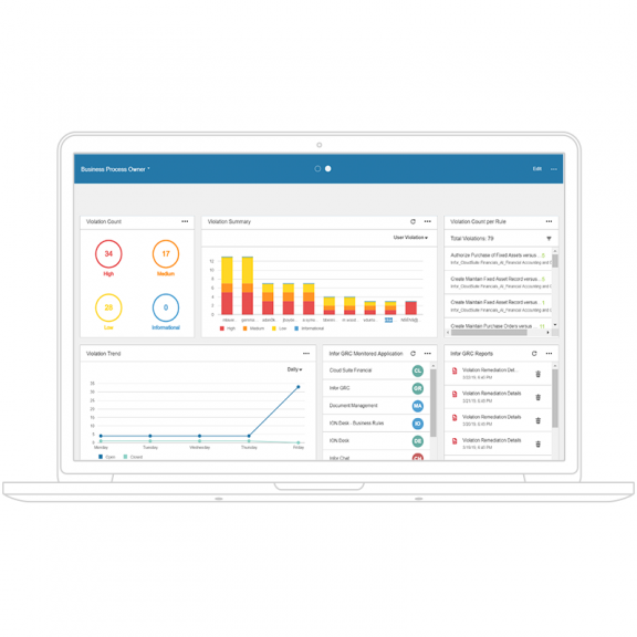 screenshot of Infor Construction